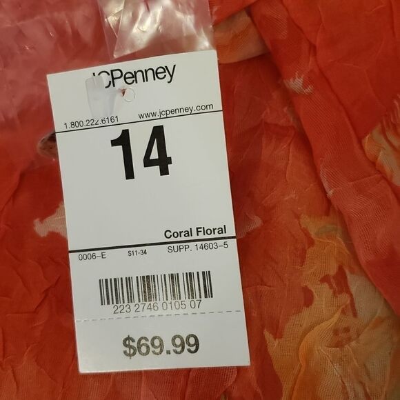 Worthington coral floral short Sleeve Blouse 👚 - Picture 3 of 5